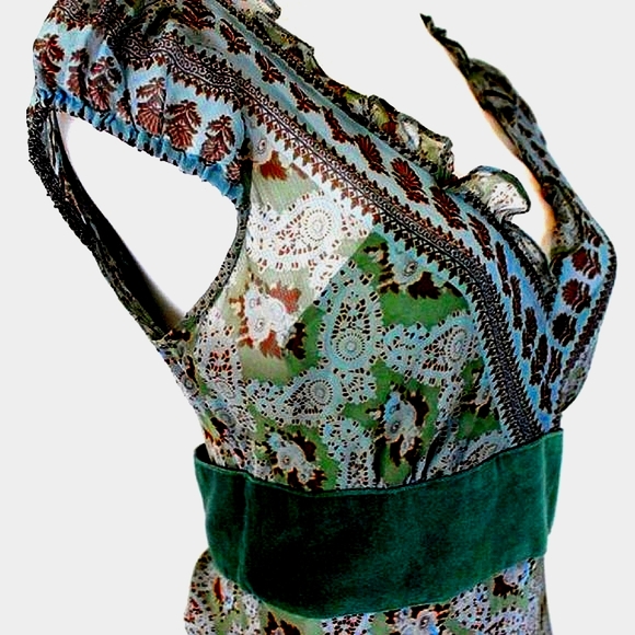 TRACY REESE Plenty 1930s style Bias Cut Sage Green Silk Dress S 4 Anthropologie - Picture 6 of 12